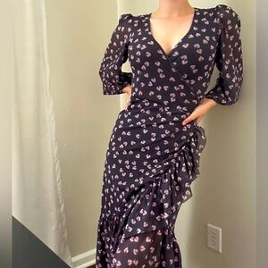 COPY - GANNI 3369 Tilden Mesh Wrap Dress EUC 34 / US Auth Flawless Midi/Long